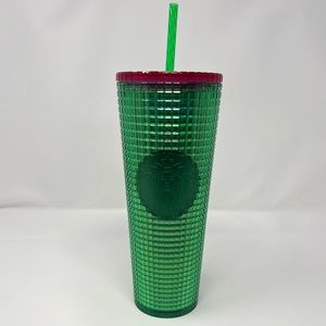 Pink & Green Starbucks Cold Cup Metallic Tumbler Iridescent Mug Coffee Water AKA